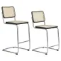 Preview: Thonet S32 VH und VHT mit Buchenholz scharz gebeizt, Geflecht natur und verchromtem Stahlrohr Gestell