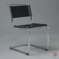 Preview: Thonet S33 Freischwinger mit erneuertem schwarzen Leder Frontansicht Preview: Thonet S33 Freischwinger mit erneuertem schwarzen Leder Frontansicht