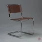 Preview: Thonet S33 Freischwinger mit braunem Leder Schokolade Preview: Thonet S33 Freischwinger mit braunem Leder Schokolade