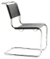 Preview: Thonet S33 Freischwinger Stuhl Kernleder Schwarz Preview: Thonet S33 Freischwinger Stuhl Kernleder Schwarz