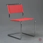 Preview: Thonet S33 N Freischwinger mit erneuertem rotem Netzgewebe gebraucht