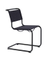 Preview: Thonet S33V Freischwinger Stoff in Cento deep Gestell in schwarz