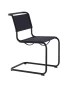 Preview: Thonet S33V Freischwinger Stoff in Cento deep Gestell in schwarz