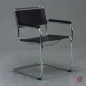 Preview: Thonet S34 Freischwinger mit erneuertem schwarzen Kernleder gebraucht