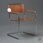 Preview: Thonet S34 Freischwinger mit braunem Büffelleder