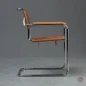 Preview: Thonet S34 Freischwinger mit braunem Büffelleder