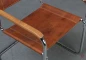 Preview: Thonet S34 Freischwinger mit braunem Büffelleder