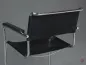 Preview: Thonet S34 Freischwinger Leder Schwarz mit Armlehnen gebraucht