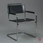 Preview: Thonet S34 Freischwinger mit schwarzem Leder gebraucht