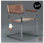 Preview: Thonet S34 Pure Materials mit Büffelleder und Armlehnen l 5+1 Aktion