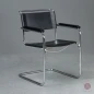 Preview: Thonet S34 Freischwinger mit schwarzem Leder um 2015 gebraucht