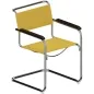 Preview: Thonet S34 V Freischwinger Field 2 Stoff Gelb Armlehnen Schwarz