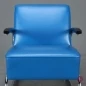 Mobile Preview: Thonet S411 Lounge Freischwinger Sessel Leder Blau gebraucht