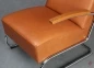 Preview: Thonet S411 Sessel mit Fußhocker mit Cognac Leder und Eiche Armlehnen gebraucht