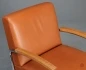 Preview: Thonet S411 Sessel mit Fußhocker mit Cognac Leder und Eiche Armlehnen gebraucht