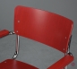Preview: Thonet S43F Freischwinger mit Amlehnen Sitzfläche tomatenrot (RAL 3013) Gestell chrom Rückansicht