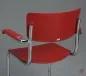 Preview: Thonet S43F Freischwinger mit Amlehnen Sitzfläche tomatenrot (RAL 3013) Gestell chrom Rückansicht