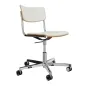Preview: Thonet S 43 PVDR Drehstuhl mit Polsterung und Lederbezug Leder in Latte Holz Buche
