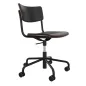 Preview: Thonet S 43 PVDR Drehstuhl mit Polsterung und Lederbezug Leder in Nero Holz nussbaum