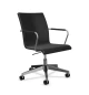 Preview: Thonet S55 Bürostuhl Drehsessel Leder schwarz Gestell verchromt