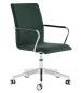 Preview: Thonet S55 Brütostuhl Drehsessel Stoff Tannengrün Gestell verchromt