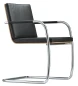 Preview: Thonet S60 Freischwinger Leder nero (schwarz),Schale klar lackiert