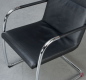 Preview: Thonet S61 Leder Freischwinger Konferenzstuhl Schwarz gebraucht