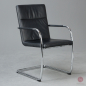 Preview: Thonet S61 Leder Freischwinger Konferenzstuhl Schwarz gebraucht
