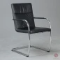 Preview: Thonet S61 Leder Freischwinger Konferenzstuhl Schwarz gebraucht