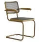 Preview: Thonet Herkner Edition S64 V Freischwinger mit Dark Melange Geflecht l gratis Filzgleiter