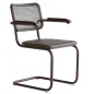 Preview: Thonet Herkner Edition S64 V Freischwinger mit Dark Melange Geflecht l gratis Filzgleiter