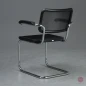 Preview: Thonet S64 N Freischwinger mit Netzgewebe Schwarz Gestell verchromt