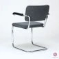 Preview: Thonet S64 PV Freischwinger Stoff Polster Grau, gebraucht Preview: Thonet S64 PV Freischwinger Stoff Polster Grau, gebraucht
