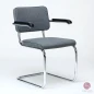 Preview: Thonet S64 PV Freischwinger Stoff Polster Grau, gebraucht Preview: Thonet S64 PV Freischwinger Stoff Polster Grau, gebraucht