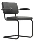 Preview: Thonet S64 PV Leder Nero Gestell Schwarz