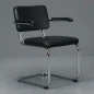 Preview: Thonet S64 PV Nappaleder Schwarz Armlehnen Schwarz