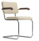Preview: Thonet S64 PV Nubukleder Sandbeige Nussbaum Armlehnen