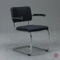 Preview: Thonet S64 PV Freischwinger in Anthrazit mit Stoff Polster, gebraucht Preview: Thonet S64 PV Freischwinger in Anthrazit mit Stoff Polster, gebraucht