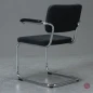 Preview: Thonet S64 PV Freischwinger in Anthrazit mit Stoff Polster, gebraucht Preview: Thonet S64 PV Freischwinger in Anthrazit mit Stoff Polster, gebraucht