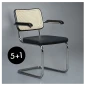 Preview: Thonet S64 SPV Freischwinger mit Wiener Geflecht und Sitzpolster l 5+1 Aktion