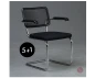 Preview: Thonet S64 SPVN Freischwinger mit Netzgeflecht und Sitzolster NEU l 5+1 Aktion