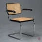 Preview: Thonet S64 V Freischwinger in Schwarz mit Patina und Stützgewebe gebraucht Preview: Thonet S64 V Freischwinger in Schwarz mit Patina und Stützgewebe gebraucht