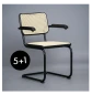 Preview: Thonet s64 Geflecht schwarzes Gedstell 5+1 Aktion
