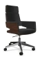 Preview: Thonet S845 PVDRWE Bürostuhl aus Nussbaum mit schwarzem Lederbezug Preview: Thonet S845 PVDRWE Bürostuhl aus Nussbaum mit schwarzem Lederbezug