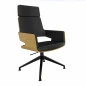 Preview: Thonet S847 DE Drehstuhl mit Schwarz Gestell mit Lederbezug schwarz Preview: Thonet S847 DE Drehstuhl mit Schwarz Gestell mit Lederbezug schwarz