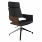 Preview: Drehstuhl Thonet S847 DE aus Nussbaum mit schwarzem Lederbezug und verchromtem Gestell Preview: Drehstuhl Thonet S847 DE aus Nussbaum mit schwarzem Lederbezug und verchromtem Gestell