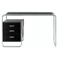 Preview: Thonet Schreibtisch S285-2 Schwarz gebeizt TP29 - Korpusse links, chrom Gestell Preview: Thonet Schreibtisch S285-2 Schwarz gebeizt TP29 - Korpusse links, chrom Gestell