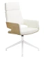 Preview: Thonet S847 DE Drehstuhl aus Eiche mit weißem Lederbezug Preview: Thonet S847 DE Drehstuhl aus Eiche mit weißem Lederbezug