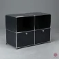 Preview: USM Haller Sideboard Schwarz mit zwei Klapptüren und vier Fächern gebraucht