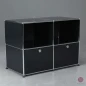 Preview: USM Haller Sideboard Schwarz mit zwei Klapptüren und vier Fächern gebraucht
